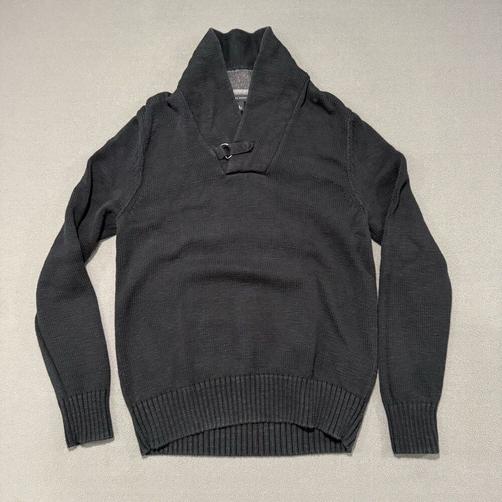 Banana Republic Black Knit Shawl Collar Pullover Sweater Men's Small RN 54023